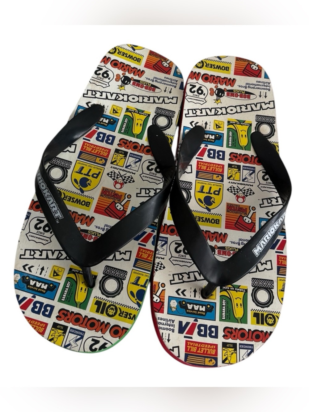 Mariokart Boys' Graphic Flip Flops in Multicolor